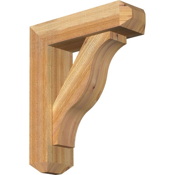 Ekena Millwork Funston Craftsman Rough Sawn Bracket w/ Offset Brace, Western Red Cedar, 6"W x 20"D x 24"H BKT0604X20X24FST04RWR - main